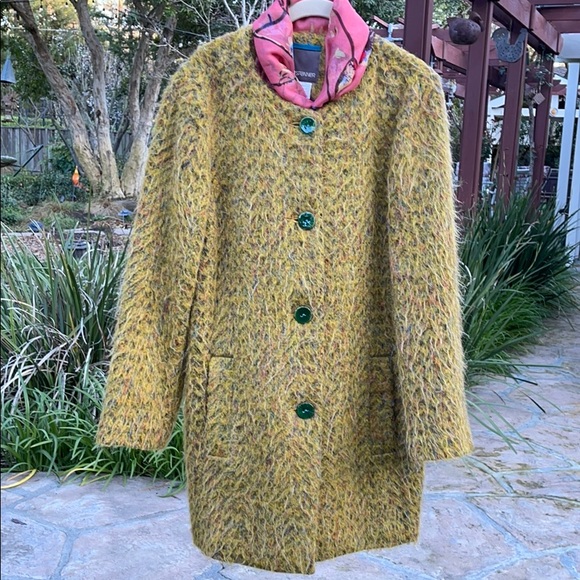 ๐บ STUNNING Vintage Spanner Canadian Multi-Colored Wool Coat Misses Size M-L!! - Picture 2 of 15